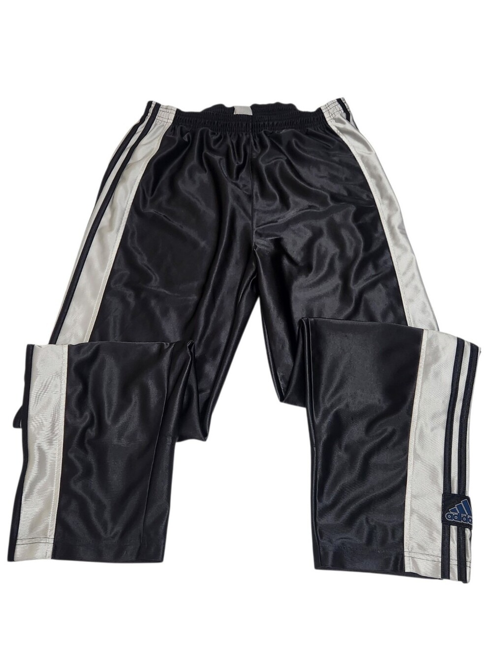 VTG 90s Y2K ADIDAS Snap Breakaway Track Pants L Black Basketball Soccer Flag Tag